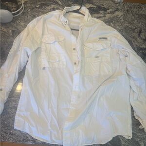 Columbia White Casual Button Down Shirt